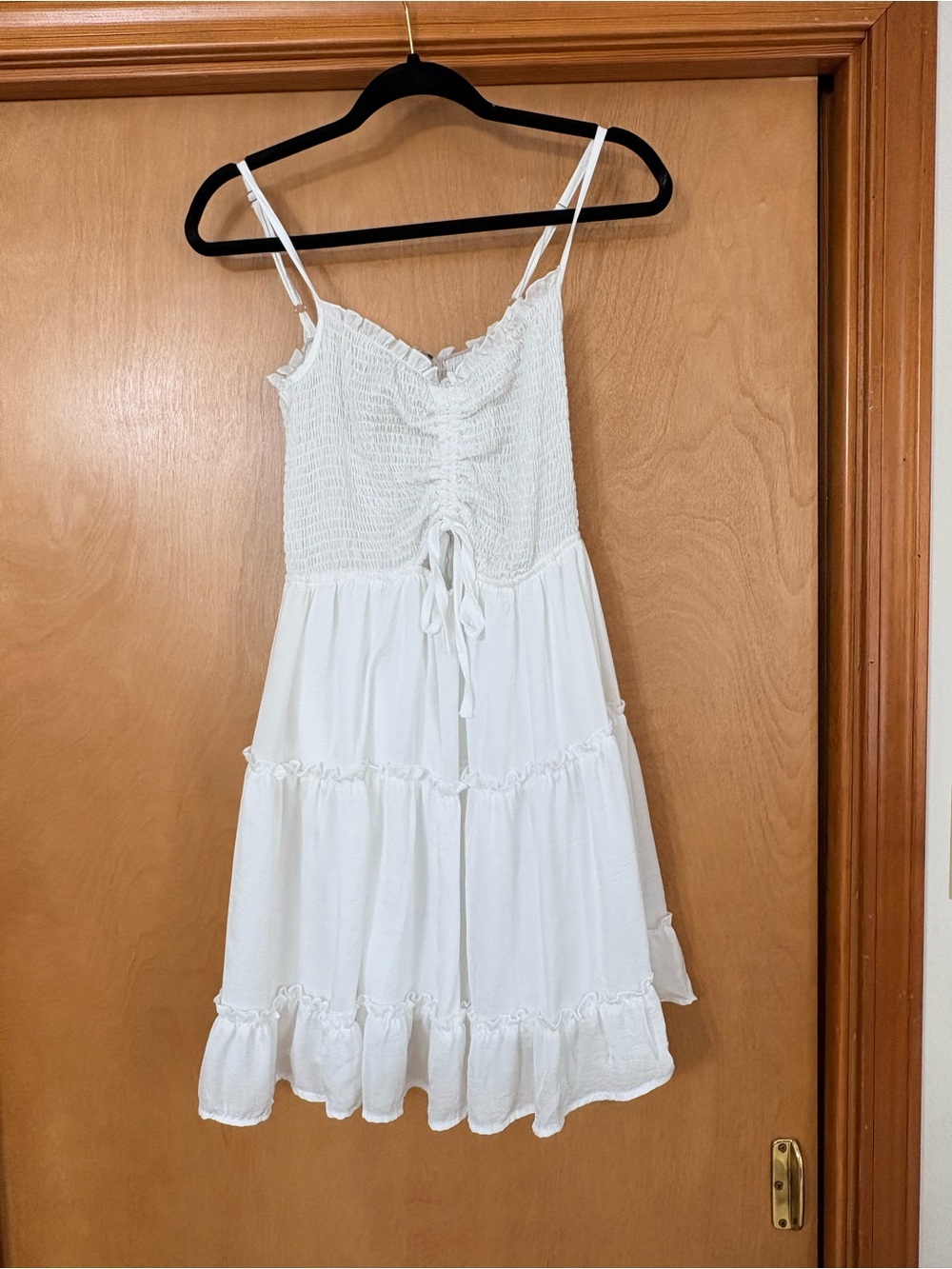 White Smocked Tiered Sundress with Ruffle Hem